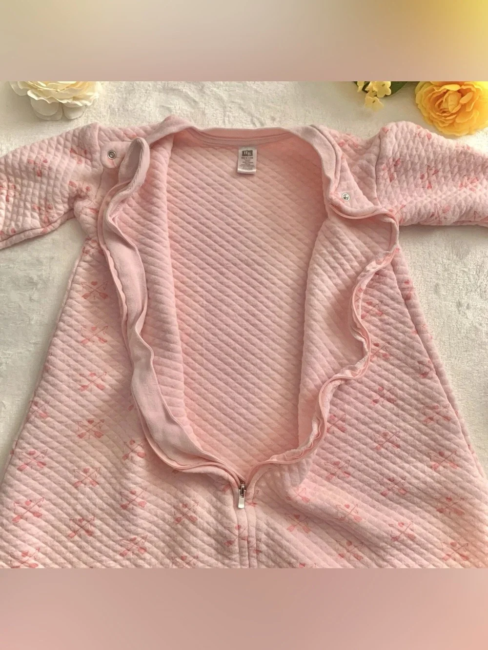 Hudson Baby Girl Pink Quilted Long Sleeve Full-Zip Sleeping Sack Blanket 6-12M